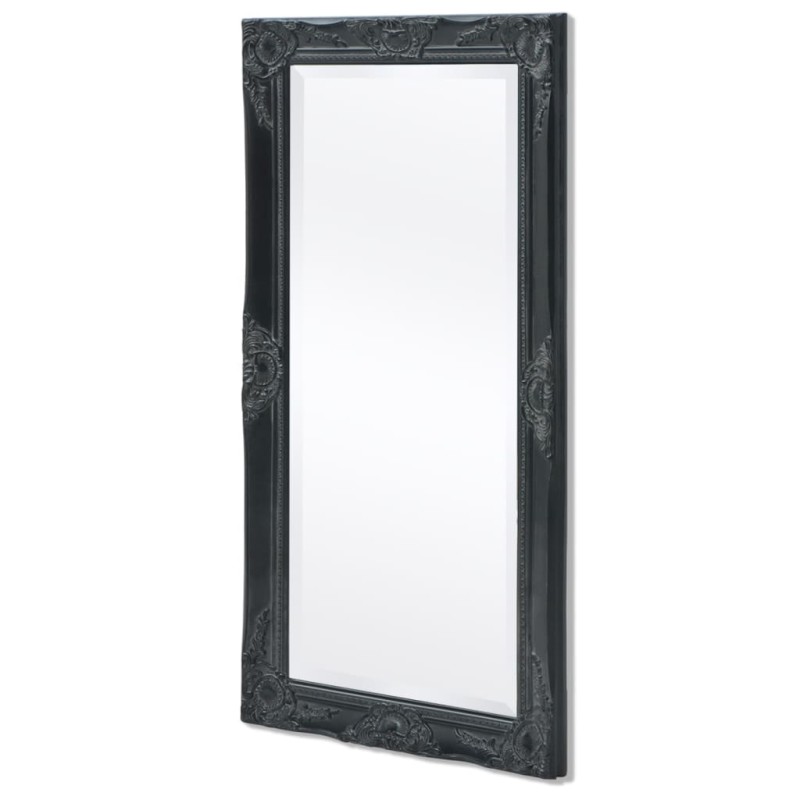 hobbyesport Specchio da Parete Stile Barocco 100x50 cm Nero 